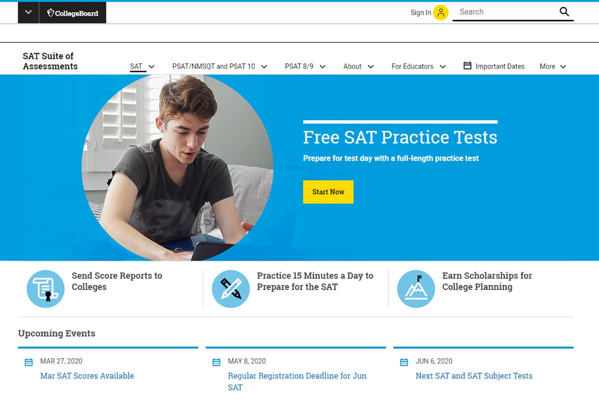 SAT官網提供許多對考試有幫助的資訊，可以多多利用！